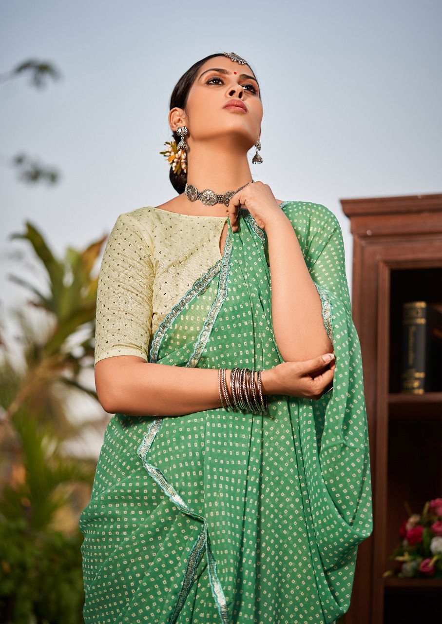 Stavan Smruti Stylish Fancy Designer Party Wear Georgette Saree Collection